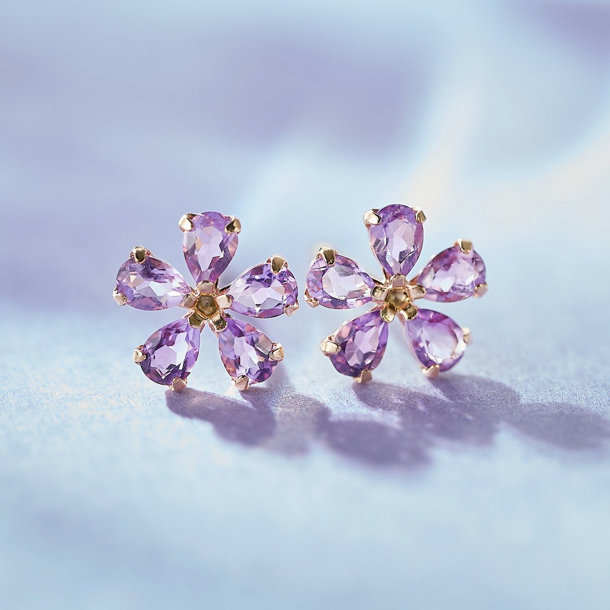 アメジストのお花ピアス「エクラントフラワー」💜