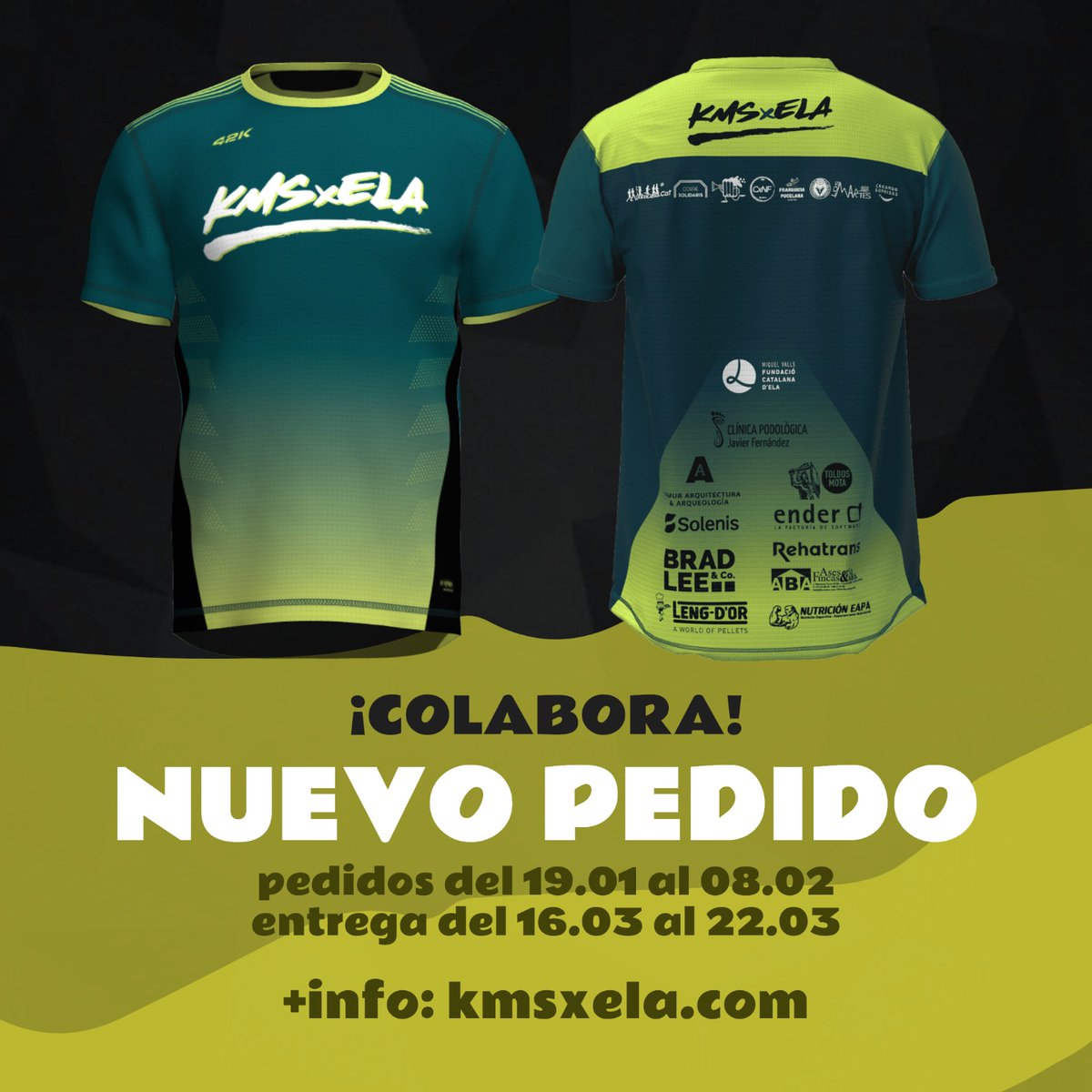 KMSxELA's tweet photo. 🚨 ATENCIÓN

Este domingo, 8/2/26, cerramos el segundo pedido de las nuevas camisetas #KMSxELA 🥰💚

Os llegarán a casa 🚚 la semana del 16/3 al 22/3

No lo dejéis pasar que luego llega el verano 🏖️ y no podréis lucirla 😉😅

Link ⤵️

https://t.co/rDt2OjukW9 https://t.co/LItERbvqYk