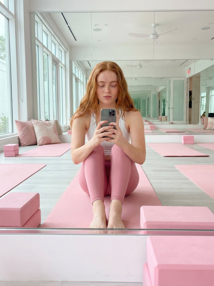 Influencer Fitness Studio Mirror Selfie example 2