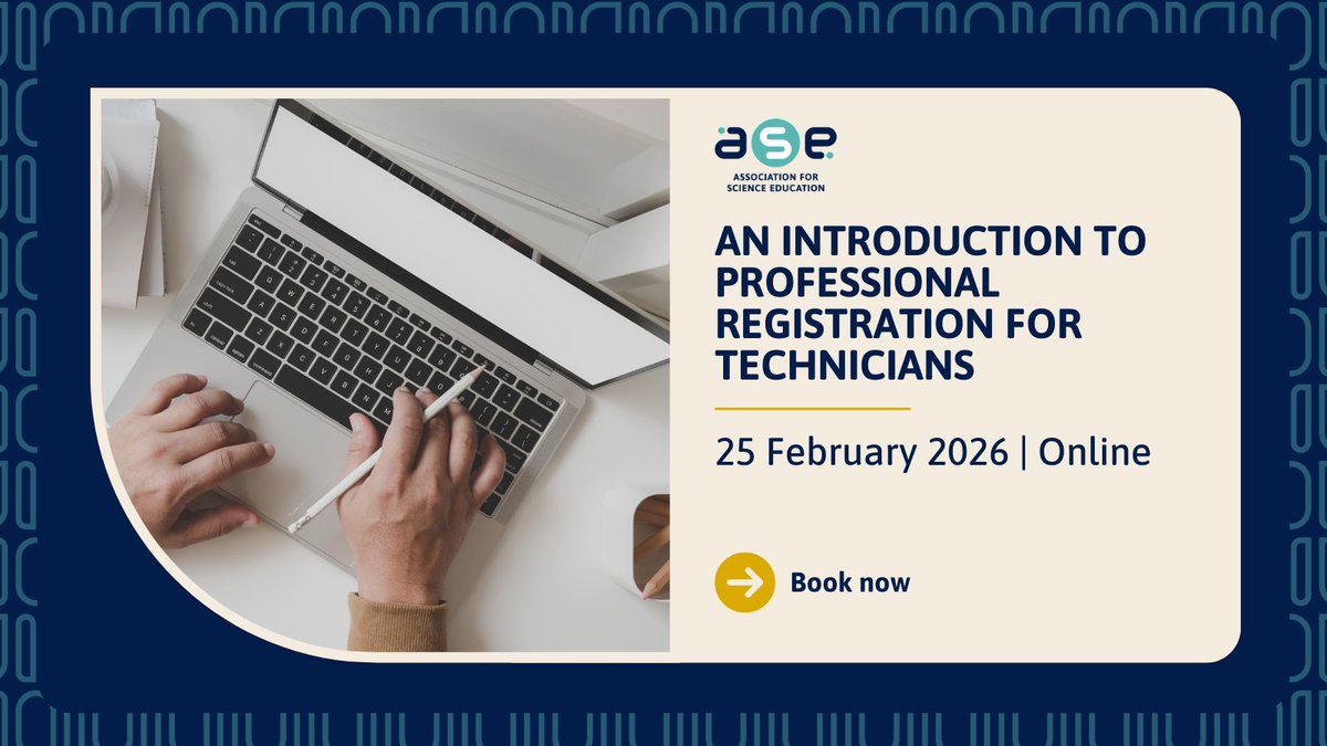 Are you a science technician thinking about professional registration? ow.ly/AcP750WgA78

Join us for a FREE webinar to learn all about applying for RSciTech (Registered Science Technician) status with the ASE.