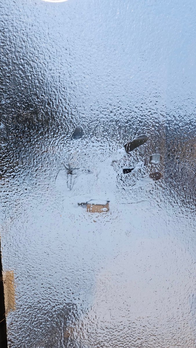 Dreifachverglasung hat auch Nachteile. Ich muss mir erstmal ein Sichtfenster frei machen.