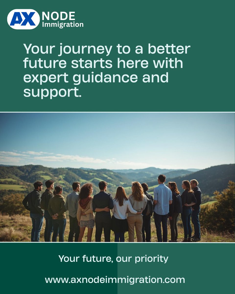Axnode's tweet image. Your journey to a brighter future begins with Axnode Immigration's expert guidance and unwavering support. 
#AxnodeImmigration #ImmigrationExperts #VisaGuidance #StudyAbroad #WorkAbroad #CanadaPR #AustraliaVisa #MoveAbroad #ImmigrationSupport #DreamBig