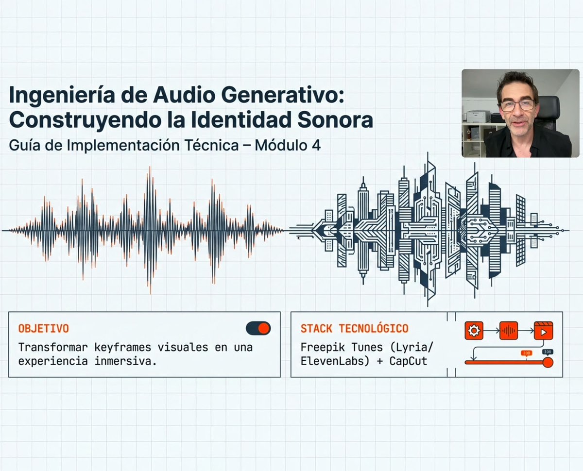 IsraelLuri's tweet photo. 4.4 Práctica. Ingeniería de audio generativo con inteligencia artificial
Una práctica clave para integrar música, locución y efectos mediante ingeniería de audio generativo con inteligencia artificial y construir una identidad sonora coherente para tus ...
https://t.co/oNqNjrKlr7 https://t.co/EOmRVxi2rp