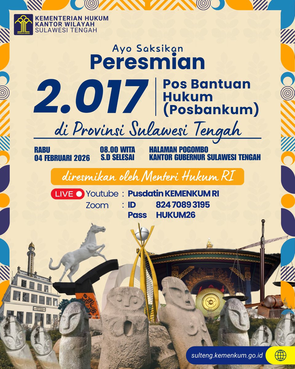 debrry3344703's tweet photo. Peresmian POSBANKUM SULTENG oleh Menteri Desa PDT H.Yandri Susanto SPt, MPd bersama Menteri Hukum RI Dr. Supratman Andi Agtas. https://t.co/95DQaYmRRv, Kepala BNN Komjen Pol. Dr Suyudi Ario
#posbankumdesa
#jagadesakita
#TerimakasihPakMenteriDesa
#PendampingDesaHebat
#TPPIndonesia https://t.co/t7FkE5GqYa