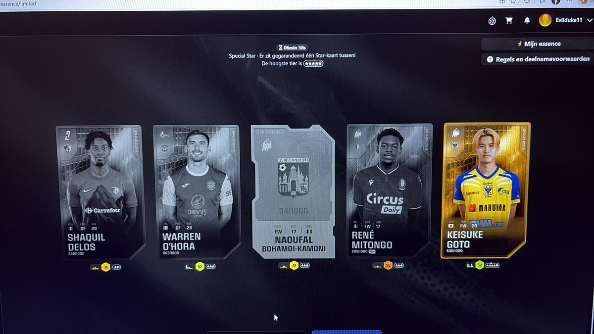 It’s been a while since we picked a decent card from the essence lottery. With his future kinda is mapped out and short term some good match ups a keeper. #Sorare #JupilerProLeague