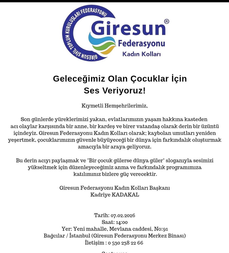 Geleceğimiz olan çocuklar için ses veriyoruz! 

#geleceğimizçocuklar
#çocuklarımızadokunmayın 
#giresunkadınkolları 
#giresunfederasyonukadinkollari