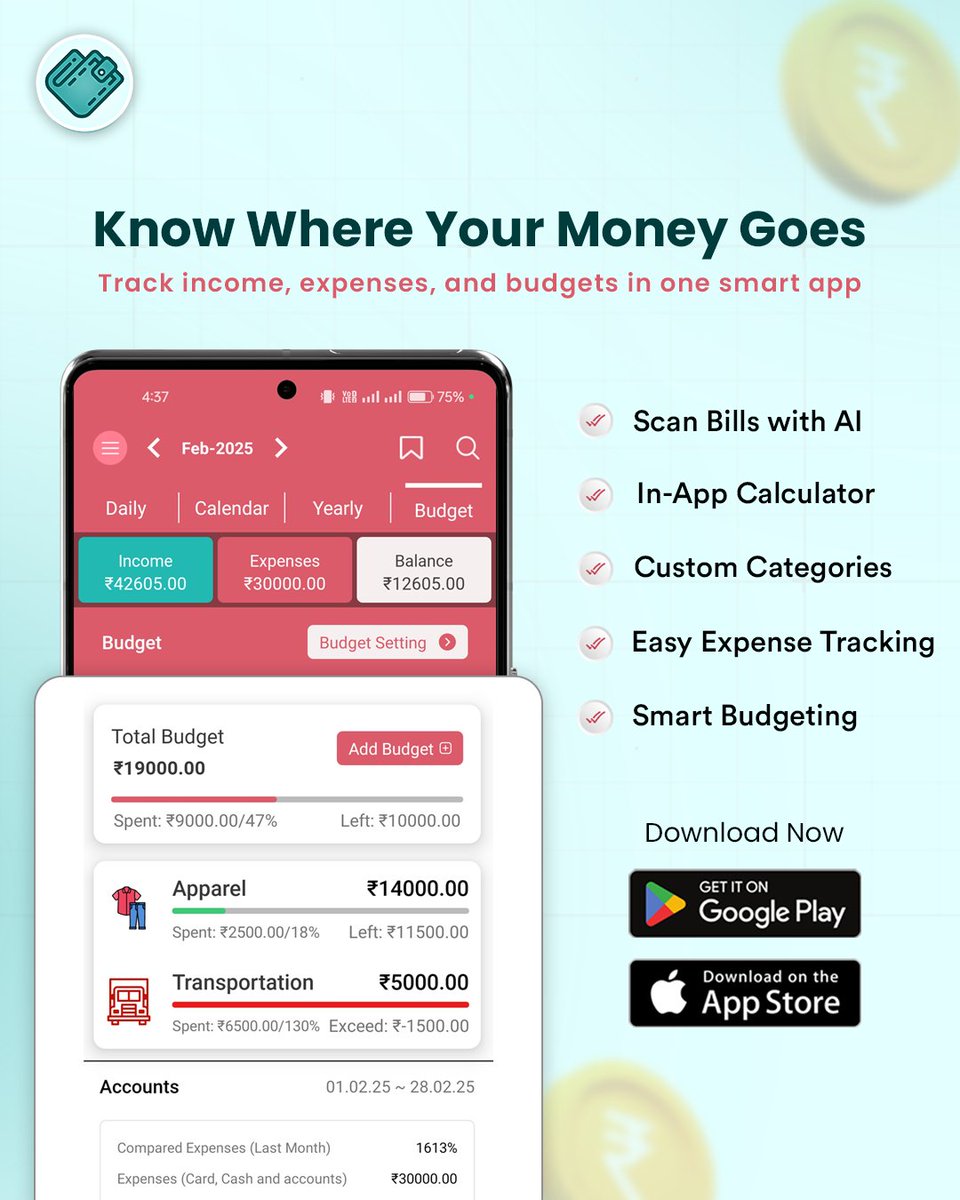 walletbysstech's tweet photo. Financial clarity starts with visibility.

Track expenses, set budgets, and scan bills with AI—all in one powerful app.

𝗙𝗼𝗿 𝗶𝗢𝗦 𝗗𝗲𝘃𝗶𝗰𝗲𝘀: https://t.co/Lv792Jv2qY

𝗙𝗼𝗿 𝗔𝗻𝗱𝗿𝗼𝗶𝗱 𝗗𝗲𝘃𝗶𝗰𝗲𝘀: https://t.co/CXWlYqUepT

#WalletApp #BudgetSmart #ExpenseTracker https://t.co/Nxj2wpWTCN
