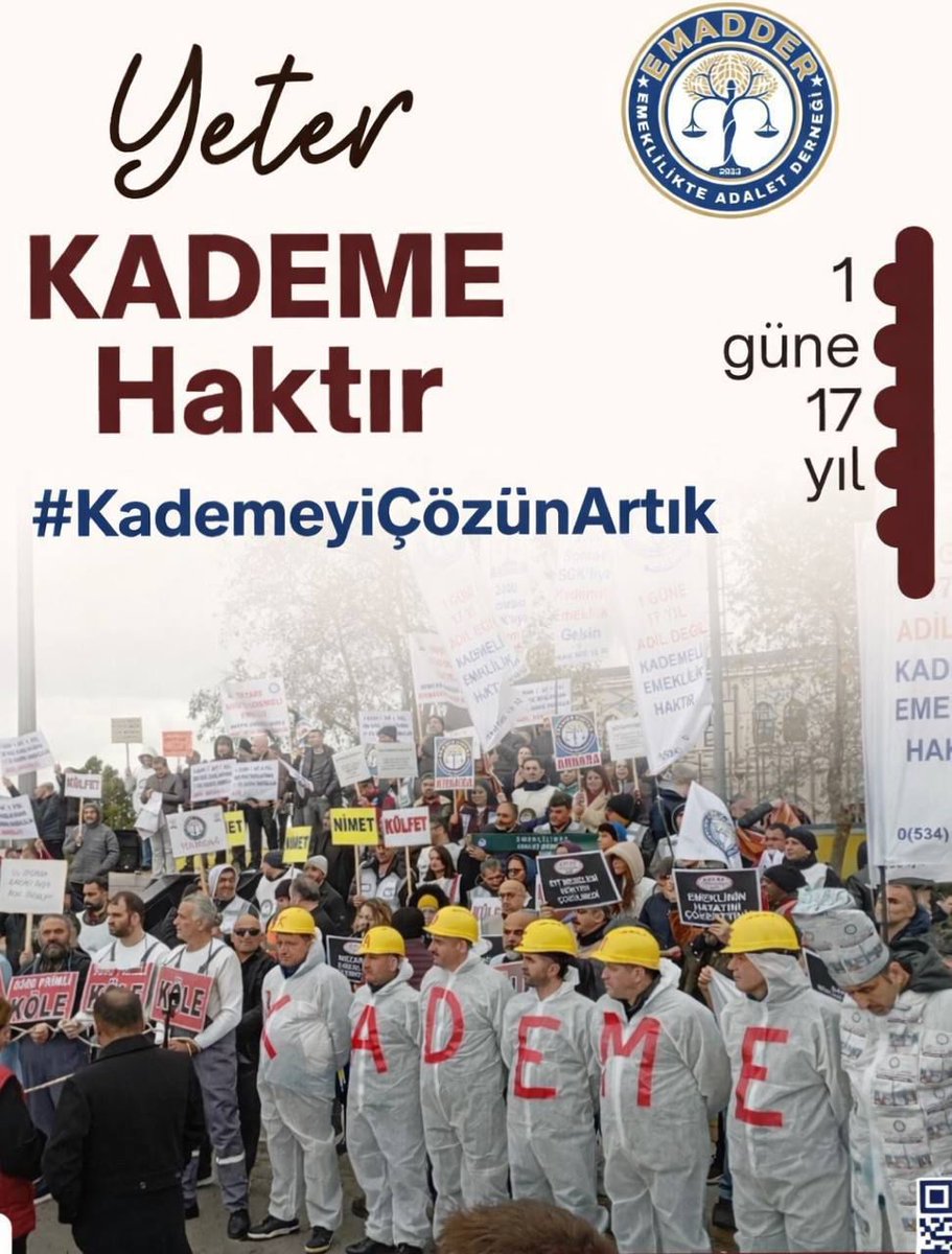 Kademeli emeklilik lütuf değil anayasal hakkımızdır 
<a href="/EmadDernegi/">EMEKLİLİKTE ADALET DERNEĞİ ⚖️</a>
#KademeyiÇözünArtık