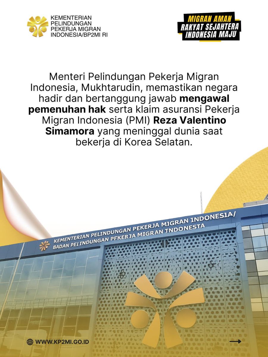 bp3mi_bali's tweet photo. Negara Hadir, Hak Pekerja Migran Dikawal Hingga Tuntas #SobatMigran Menteri P2MI Mukhtarudin menegaskan komitmen negara dalam mengawal pemenuhan hak dan klaim asuransi almarhum Reza Valentino Simamora, Pekerja Migran Indonesia yang wafat saat bekerja secara resmi. https://t.co/oxdPiBbbir