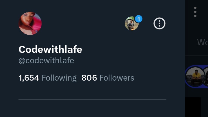 codewithlafe's tweet image. Growth can feel lonely sometimes.
Following 1,654 people and only 806 follow back reminds me that progress doesn’t always look how we expect…
Still showing up regardless.
#BuildInPublic #TechJourney #DeveloperLife #GrowthTakesTime
#LearningInPublic #StayConsistent #DevJourney