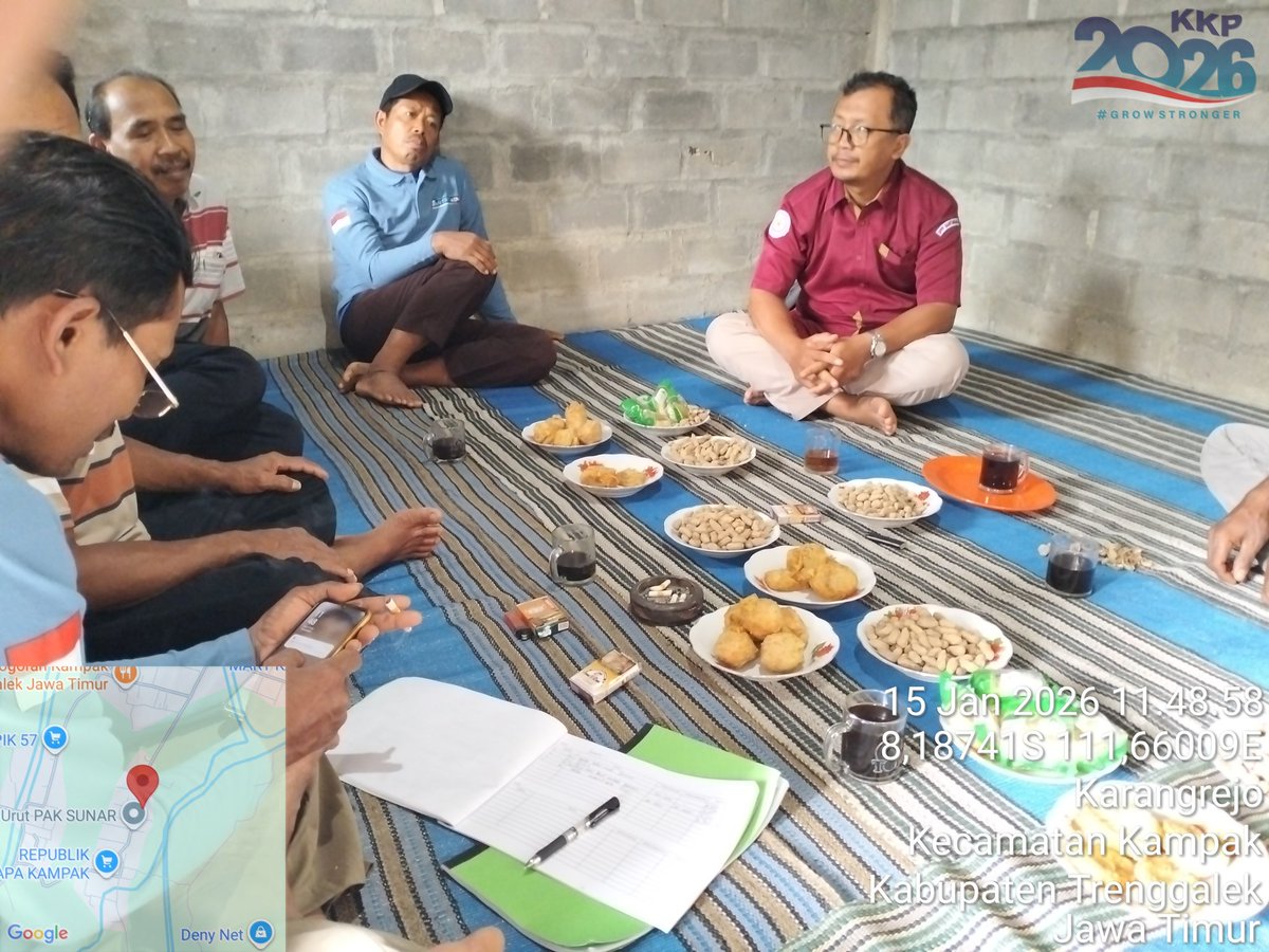 ibnu_m3's tweet photo. Kamis (15/01/2026) Ibnu Mas'ud, S.Pi, Luhkan Kab. Trenggalek. Pertemuan rutin dan pembinaan kelompok di Poklahsar Sari Tirto Asin,  Ds. Karangrejo Kec. Kampak
#GiatLuhkanSatminkalBwi https://t.co/R7hV6VJO0M