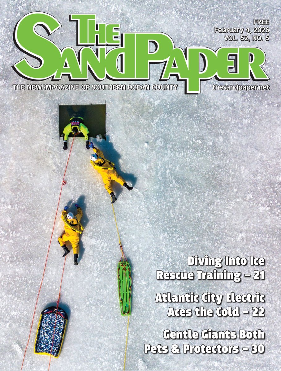 TheSandPaperLBI's tweet photo. The bay was frozen thick, ‘so we took the opportunity,’ Surf City Vol. Fire Co. Chief Kyle Costabile said about Saturday’s training with EMS personnel and High Point Vol. Fire Co. first responders in the three-hour drill in Surf City. 📸 Ryan Morrill 📸 @ryanmorrillphotography https://t.co/rRwJbsdqOw