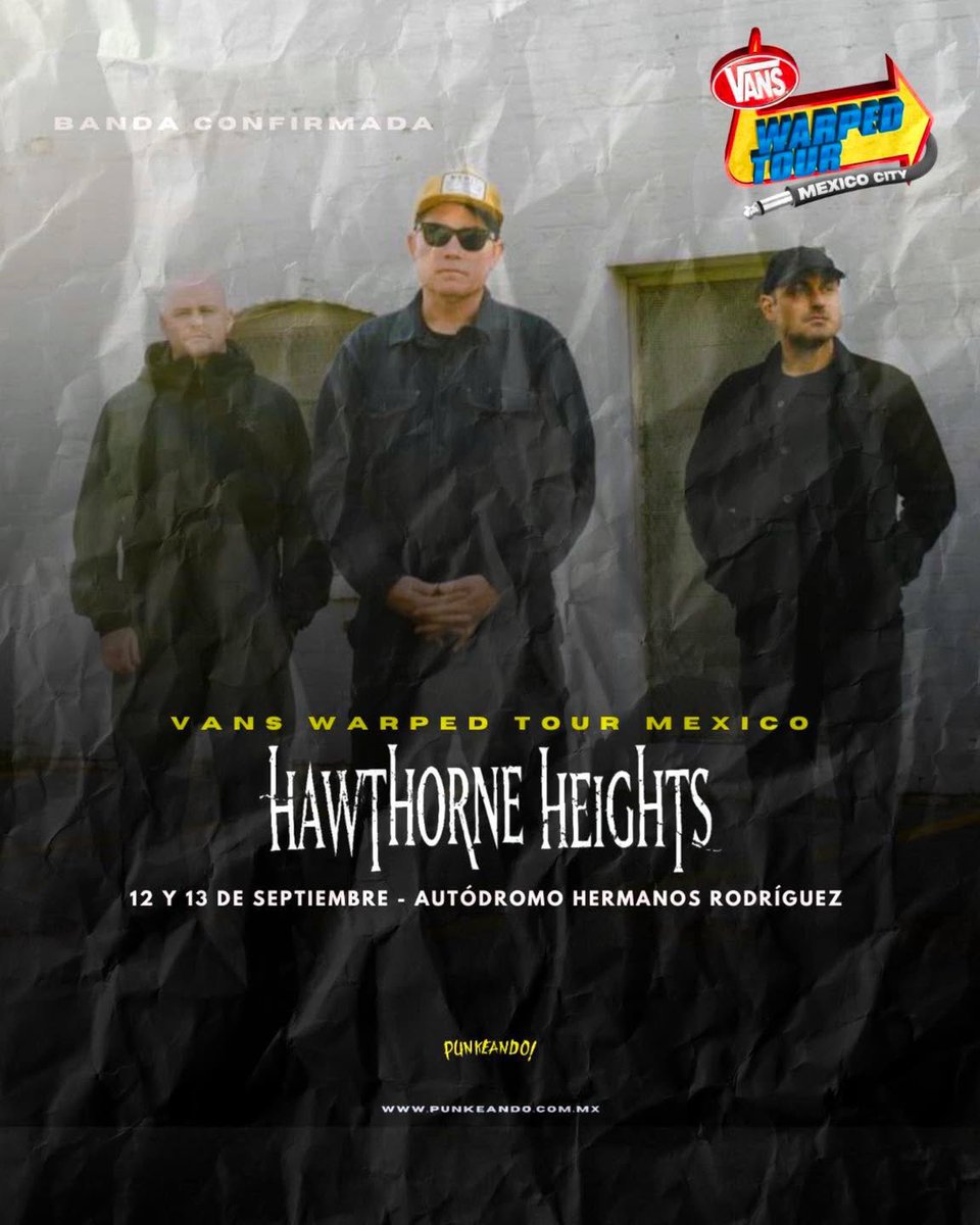Quinto día de revelaciones del Vans Warped Tour y Hawthorne Heights confirma su regreso a México como parte del Vans Warped Tour MX, sumándose al cartel de esta edición del festival.