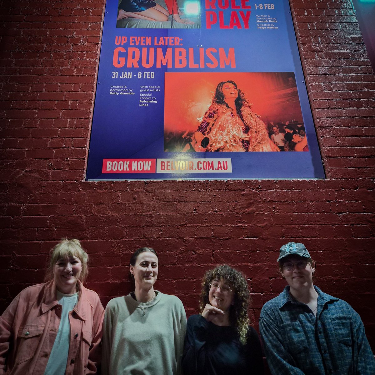DanielHerten's tweet photo. ROLEPLAY and GRUMBLISM opened this past weekend @BelvoirSt.

The avengers assembled for the late night program. Huge congratulations to Hannah, Paige and Emma Maye. Catch them while you can!!)

ROLELPAY Tix: https://t.co/HQqBZEGWXz
GRUMBLISM Tix: https://t.co/54Znmycbu4 https://t.co/tQxCCu0a89