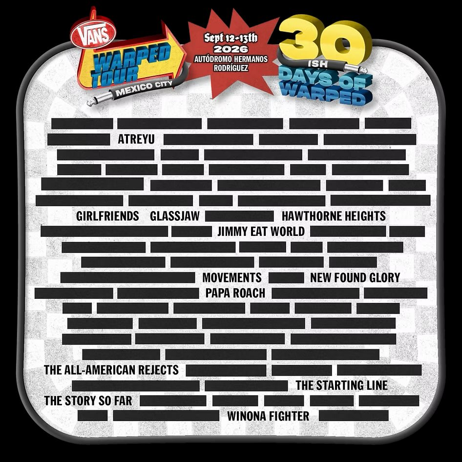 The All-American Rejects se suman al Vans Warped Tour MX, confirmando su participación en la edición de Ciudad de México como parte de esta nueva jornada de revelaciones del festival.