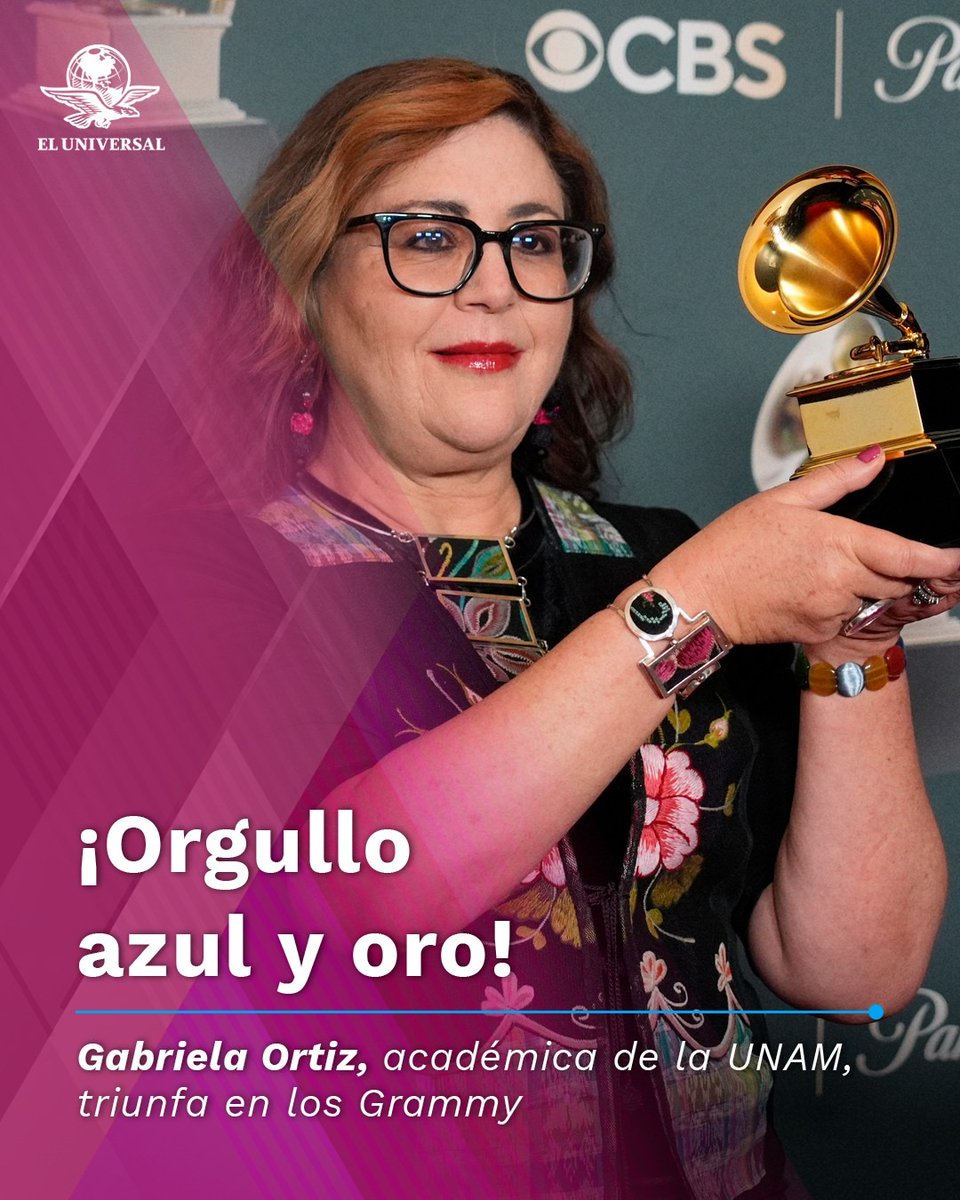 El_Universal_Mx's tweet photo. 🇲🇽 👏 Gabriela Ortiz, académica de la UNAM, obtuvo tres premios #GRAMMY por Mejor Composición Clásica Contemporánea, Mejor Interpretación Coral y Mejor Compendio de Música Clásica.
https://t.co/TbblNBISXg https://t.co/OgMDl3Na7K