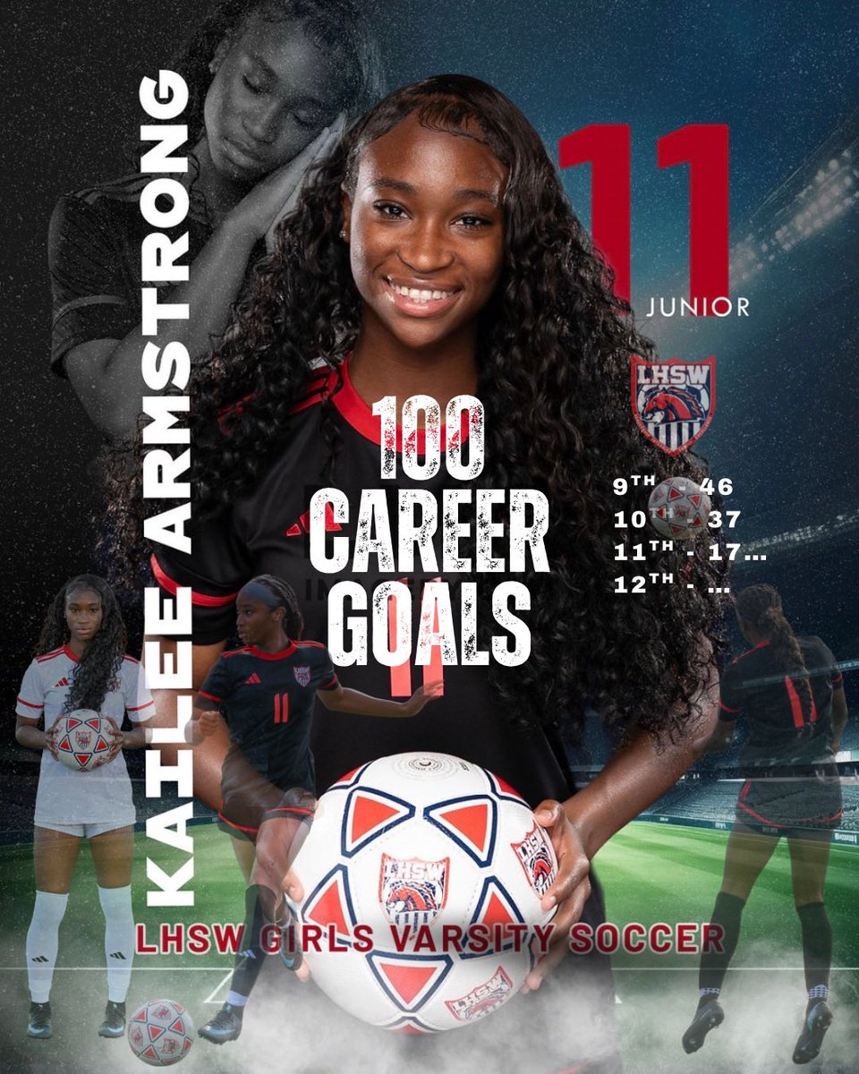 LHSW_Soccer's tweet photo. Congrats to our Junior #11 Kailee Armstrong on her 100th career goal at LHSW!! @SLThrush @coachwelch67 @lifemustangs https://t.co/i1LROCSUpu