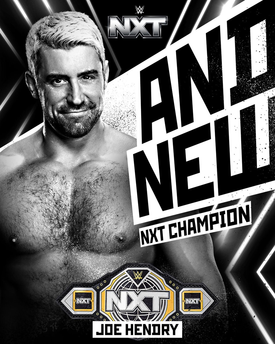 WWENXT's tweet image. BELIEVE IT #ANDNEW NXT CHAMPION JOE HENDRY! 🤩

@joehendry