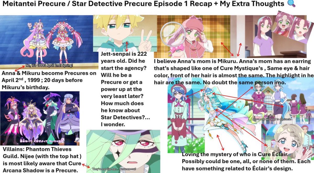 SoaringPhoen1x's tweet photo. I wrote down what I’ve been thinking about after watching Episode 1 of Tanpuri / Star Detective Precure along with extra thoughts regarding the season 🔍 https://t.co/kr5jXfnXLL