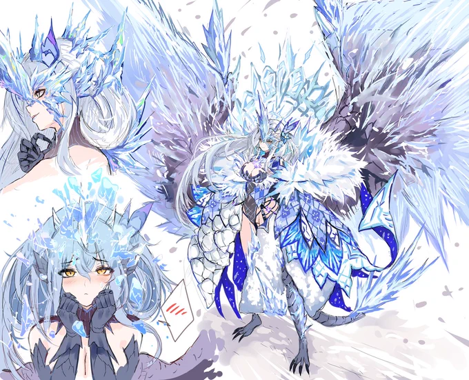 去年の今頃に描いたイヴェルカーナ 氷纏い状態と素の状態で性格が豹変するレトロ風味