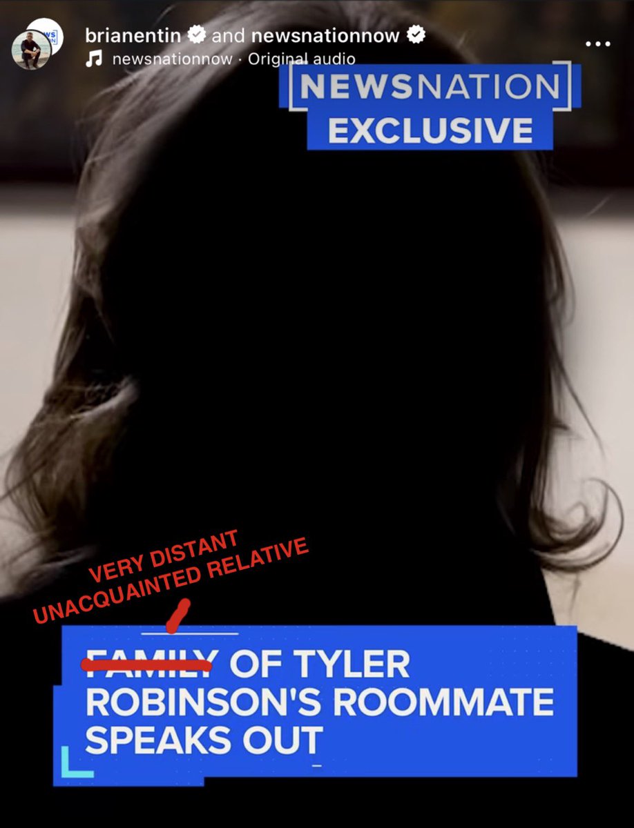 Remember how Brian Entin interviewed a family member of Lance Twiggs who claimed she was “100% certain” that Tyler Robinson is the shooter?
Today, we confirmed that the shadowy figure from the interview is a distant cousin (NOT EVEN A FIRST COUSIN) who had met Lance a total of
