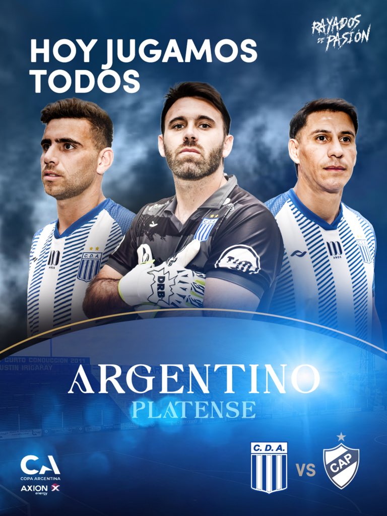 🗣️ ¡¡HOY JUGAMOS TODOS!!

🏆 Copa Argentina 
📊 32avos de final
🆚 <a href="/caplatense/">Club Atlético Platense</a> 
⌚ 21:15H.
📍 Caseros, Buenos Aires
🏟️ Ciudad de Caseros
👨🏻‍⚖️ Juan Pablo Losteau

¡Vamos por la gloria, por la clasificación, vamos por todo, siempre juntos! 🫂

#DaleRaya🔵⚪🔵