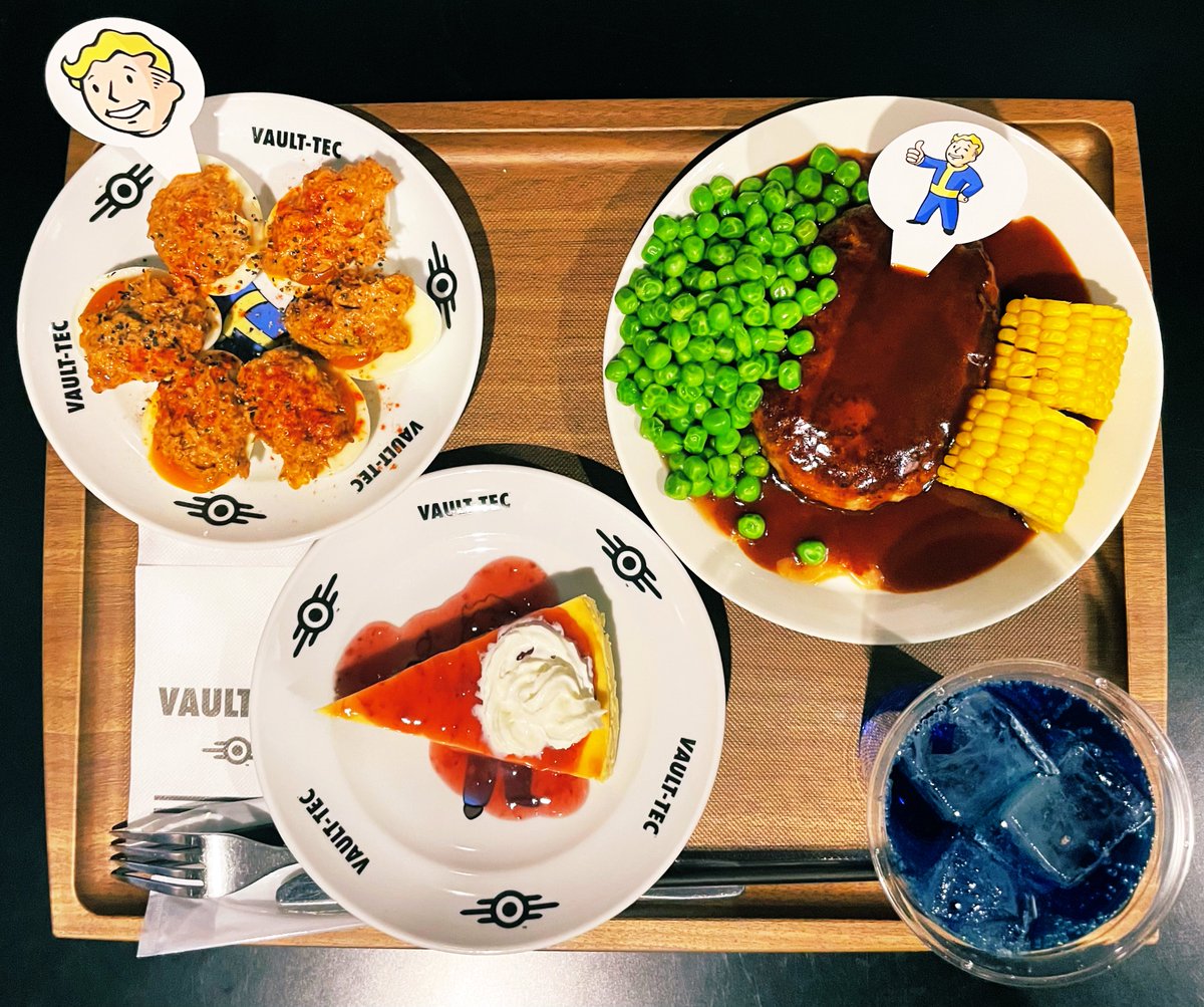 tokoyo_endlog's tweet photo. 先月末のFalloutコラボカフェ⚡️
どれも美味しくて幸せな終末気分を味わえたよ〜😋特にヤムヤム・デビルエッグとサンセット・サルサパリラがお気に入り🍽
ごちそうさまでした🌙
#fallout #FalloutCafe #とことこ終末記 https://t.co/8UCoLguIFs