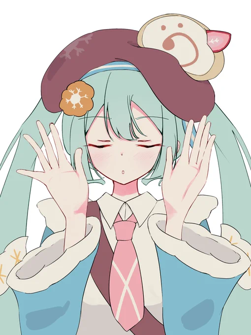 雪ミク2026ちゃん。めちゃくちゃチューしてくる感じになっちゃった。