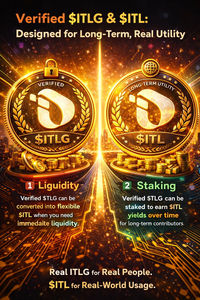SSBeatz259153's tweet photo. the ecosystem into broader adoption🌐
Whether you choose immediate flexibility or long-term growth,
👉 Verified $ITLG forms the base
👉 $ITL connects that base to the real economy
#InterLink 🔗 #ITLG 💎 #ITL 🌍 #UtilityDriven #RealWorldUse #LongTermBuilders 🚀#digitalgold1979 https://t.co/ZqrO82Tjc6