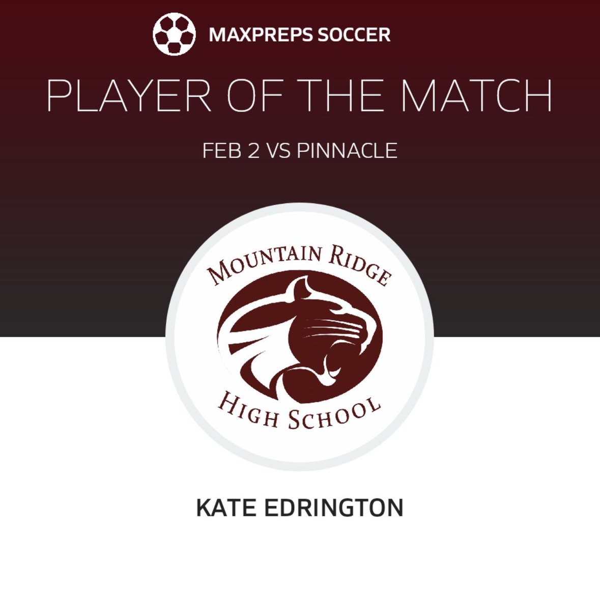 KateEdrington's tweet image. PLAYER OF THE MATCH! #defense #ridgegirlssoccer #teamfirst 

@MaxPreps @ImYouthSoccer @mrhs_athletics @DvusdA @eliteballersisa @AZgirlsSoccer @RoyalsFCAZ @scan1ansports