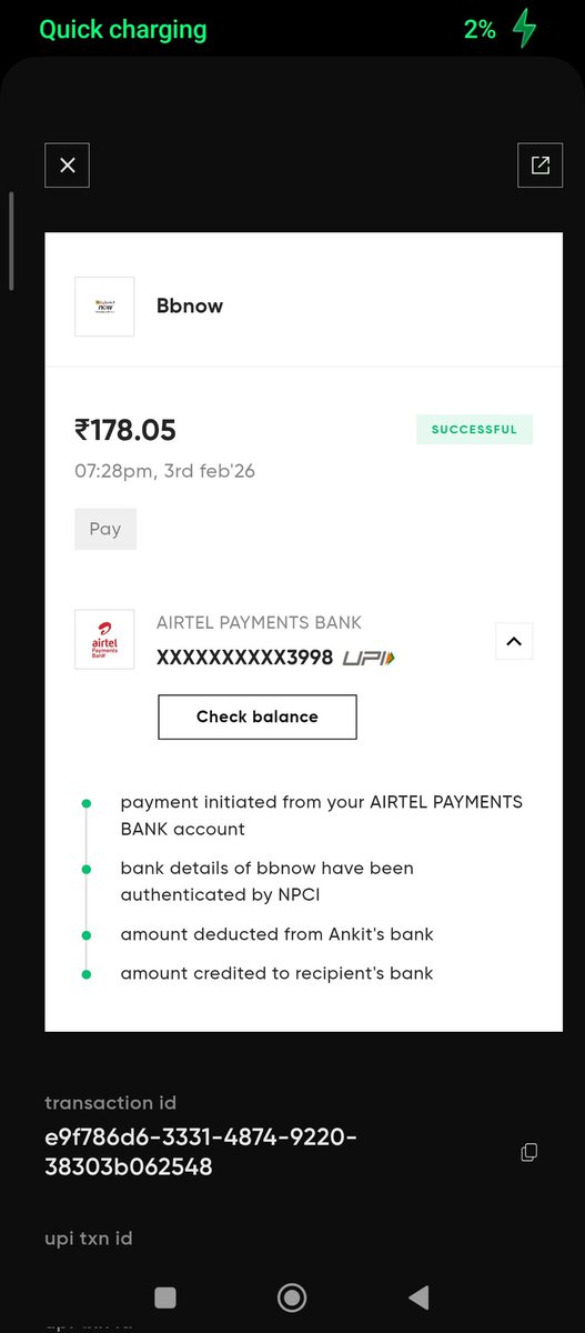 ak0703567's tweet photo. @bigbasket_com my order is failed but amount deducted... 
When will my amount be refunded?

@Airtel_Presence @airtelbank @CRED_club @CRED_support https://t.co/5kYbUEEvVl