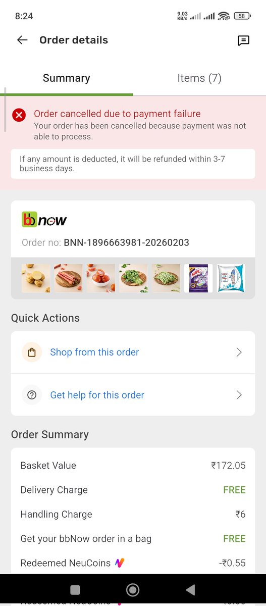 ak0703567's tweet photo. @bigbasket_com my order is failed but amount deducted... 
When will my amount be refunded?

@Airtel_Presence @airtelbank @CRED_club @CRED_support https://t.co/5kYbUEEvVl