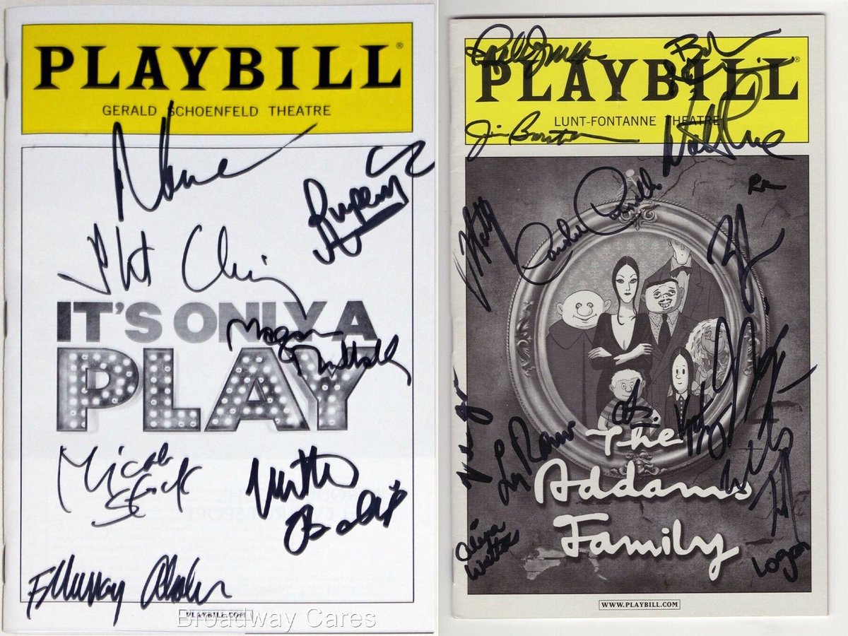 staytoonedfolks's tweet photo. Happy birthday to the fabulous Nathan Lane! 🎂❤️
@ItsOnlyAPlay cast signed @playbill from @BCEFA + @TheAddamsFamily cast signed Playbill from our collection.
#NathanLane #TheLionKing #TheBirdcage #MouseHunt #TheProducers #StuartLittle #TheAddamsFamily #ItsOnlyAPlay #BroadwayCares https://t.co/2MuLuK1TbU