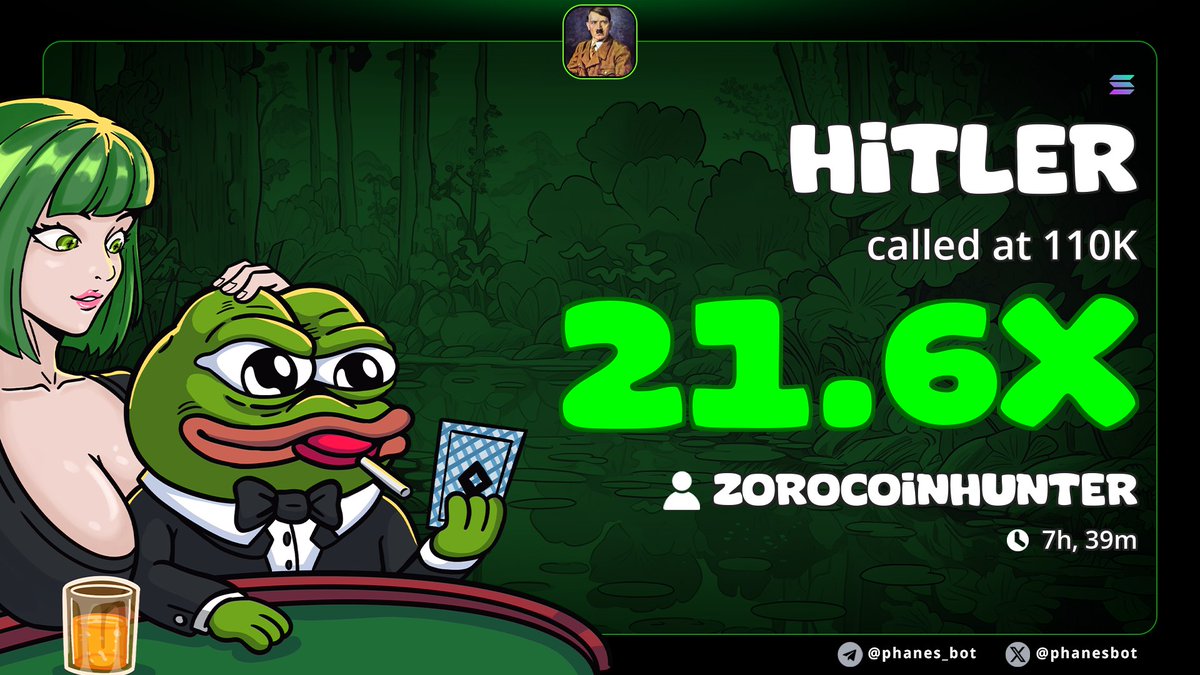 ZoroCoinHunter's tweet photo. Can i hit 100x on $hitler? https://t.co/agtxADHyTv