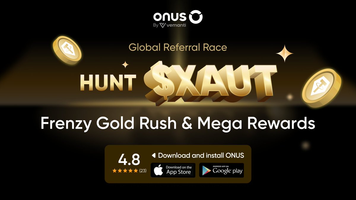 🎉 Referral Race Season 3 is back!

Your chance to race for $XAUT and other high-value prizes starts now.

🏆 Grand Champion Prizes: 1st: 0.4 $XAUT | 2nd: 0.2 $XAUT | 3rd: 500 USDT
🎖️ Stage Rewards (4 stages): 1st place: 0.1 $XAUT | 2nd: 100 $ONUS | 3rd: 50 $ONUS
🎯 Bonus perks