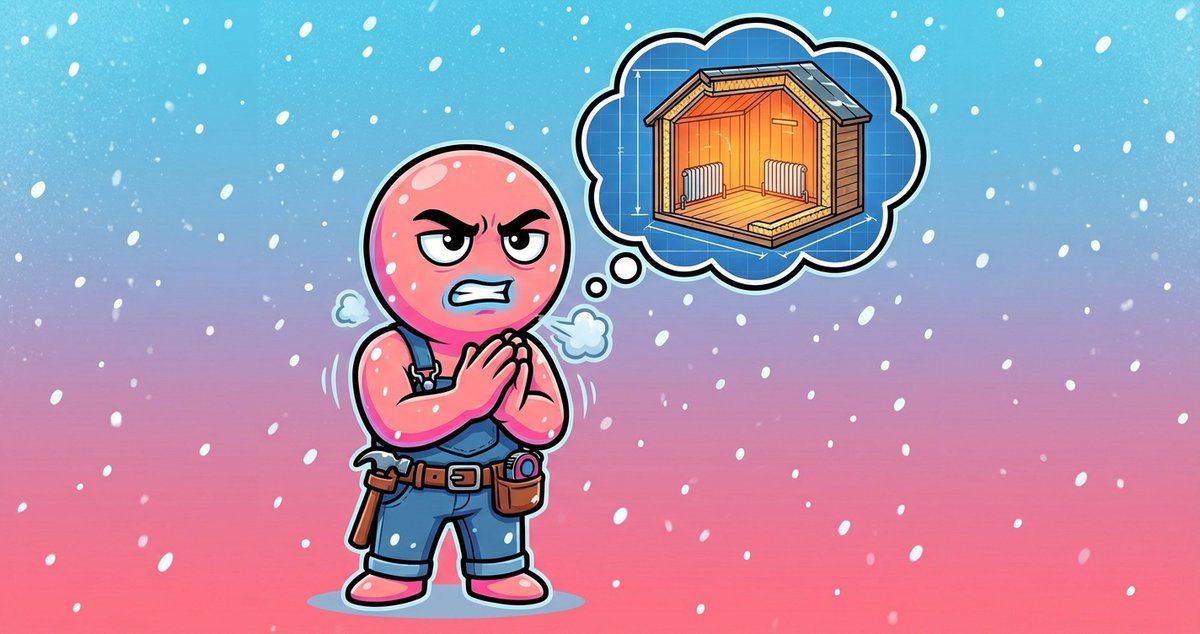 GetShedCoin's tweet image. POV: You're so cold you start designing a heated shed in your head 🔥🏠 Anyone else's brain go into survival mode when the temp drops? #BuildingLife #SHED