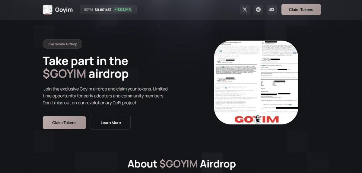 crypto_pump234's tweet photo. BREAKING: $GOYIM AIRDROP LIVE!

Exclusive drop only for community holders

First come, first served — claim now before it's gone!

https://t.co/1H0XI5WYRj https://t.co/YebvWuOZZJ