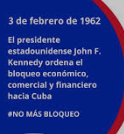 El 3 de febrero de 1962 el gobierno de Estados Unidos impone a Cuba el criminal e injusto bloqueo comercial, económico y financiero.#LaHabanaDeTodos, #CubaMined. <a href="/IzquierdoAlons1/">Livan Izquierdo Alonso</a>, <a href="/YanetHzP25/">Yanet Hernández</a>, <a href="/DirectEducaHab/">Karenia Marrero Arrechea</a>