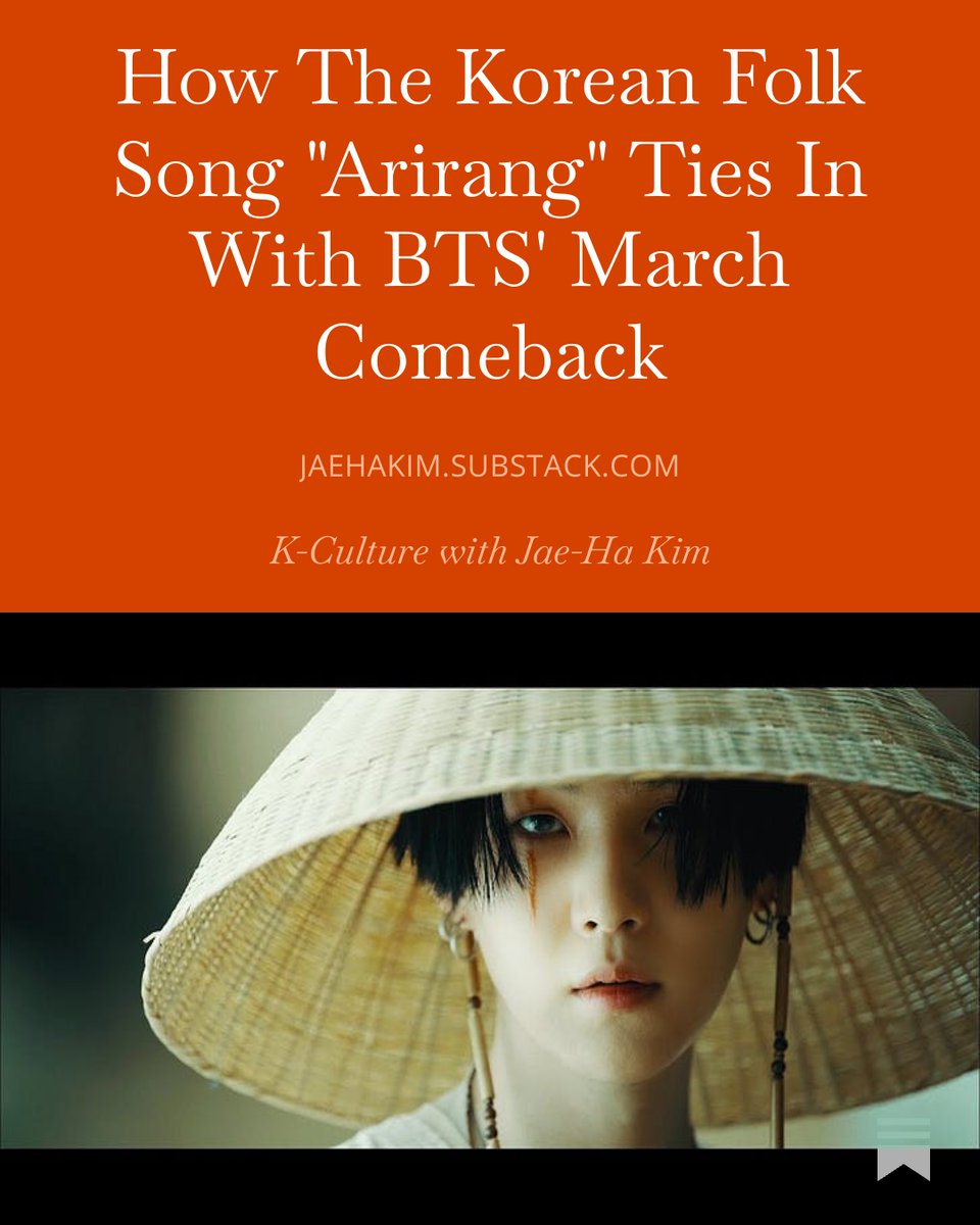 I have a theory that ARIRANG has been a part of <a href="/bts_bighit/">BTS_official</a>'s long-term plan. In my latest article, I discuss the relevance of the album title with an ethnomusicologist, as well as Korean elders who lived through trauma and found comfort in the song.👇
🔗jaehakim.substack.com/p/korean-folk-…