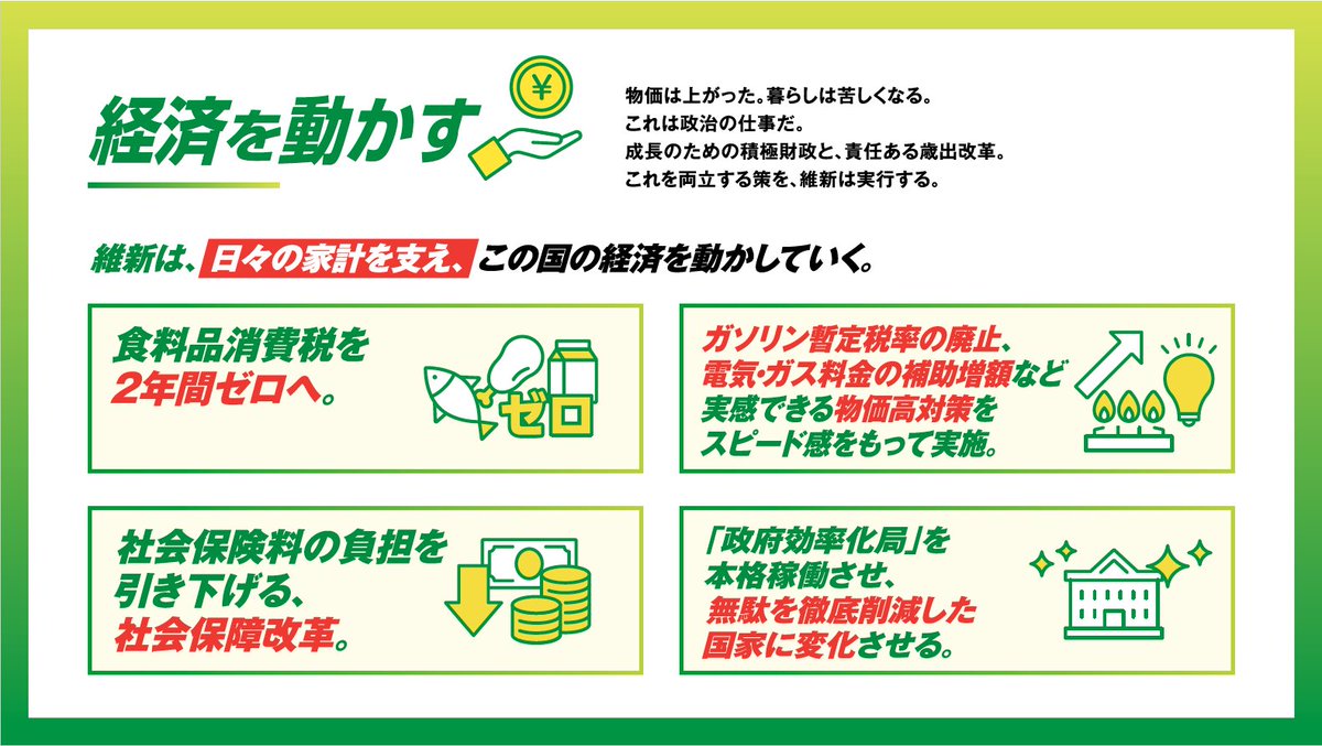 ZlYpYlrRZl32210's tweet photo. 選挙後にそんなんだったら維新に入れれば良かった！とならないために、名だたる保守論客から現役の医師まで維新支持を表明してくれる理由がこの12本の矢に詰まっています！

良いなと思ったら是非維新にチャンスをあげて欲しい。

＃比例は維新へ  #社保下げなら維新 https://t.co/t7vcaKgMxP