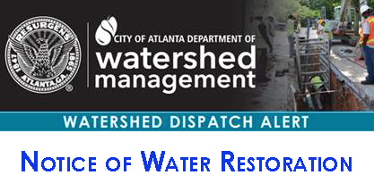 ATLWatershed's tweet photo. Crews completed repairs near 1090 Jefferson St. NW, and water service has been restored to the surrounding area. #DWMatWork #ATLWatershed

Service Map:  https://t.co/ItxTdTCPQ2 https://t.co/NqGsolgK5r