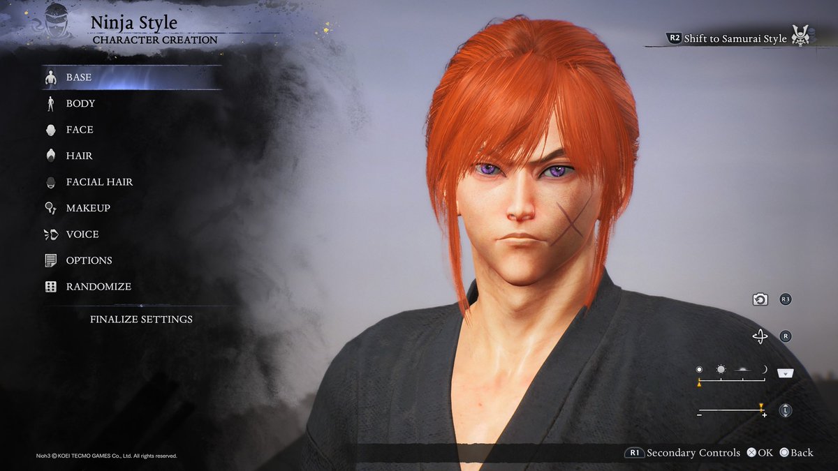 salkhemist's tweet photo. @nioh_game Kenshin Himura Can you add more slots to share character creations i used up all 10 #nioh3code https://t.co/nfXkVvRzPA