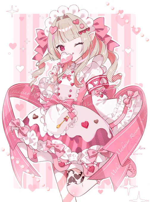 白×ピンクもかわいい #りりむとおえかき