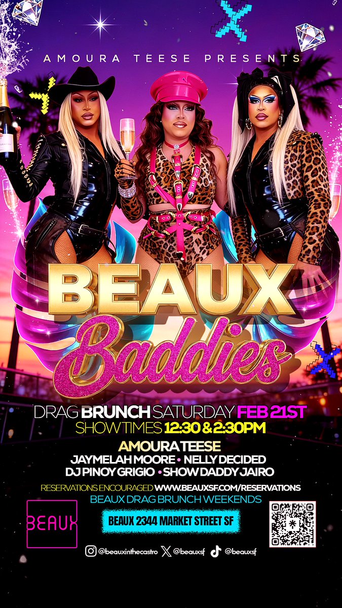 New Brunch! #BeauxBaddies <a href="/BeauxSF/">BEAUX</a> Debuting Saturday 2/21! Reservations at beauxsf.com/reservations Featuring <a href="/JaymelahMoore/">Queeny With A Weenie</a> Nelly Decided &amp; Hostess <a href="/AmouraTeese/">Thee #BayAreaDiva</a>