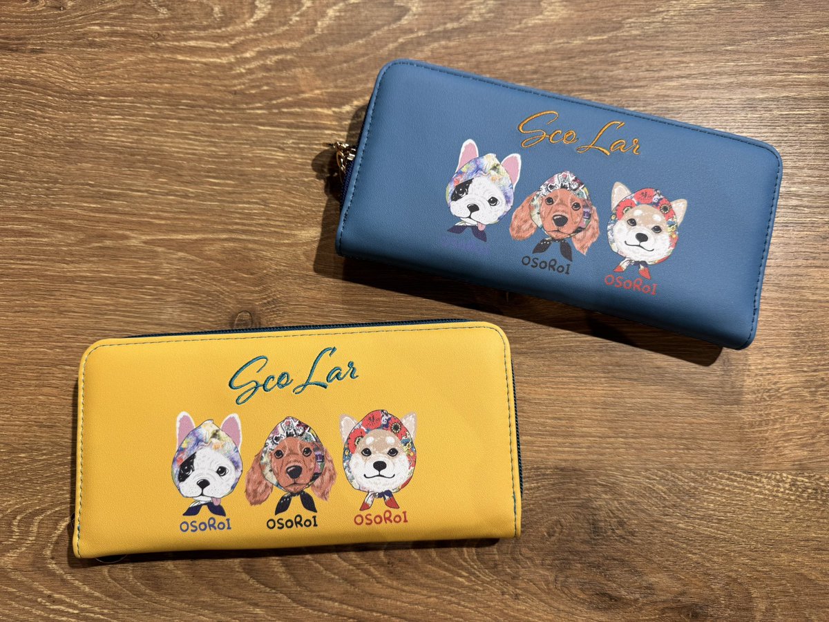 雑貨】 頭巾わんちゃんxドット柄 ロゴ刺繍入り長財布 ¥4,950 (本体価格