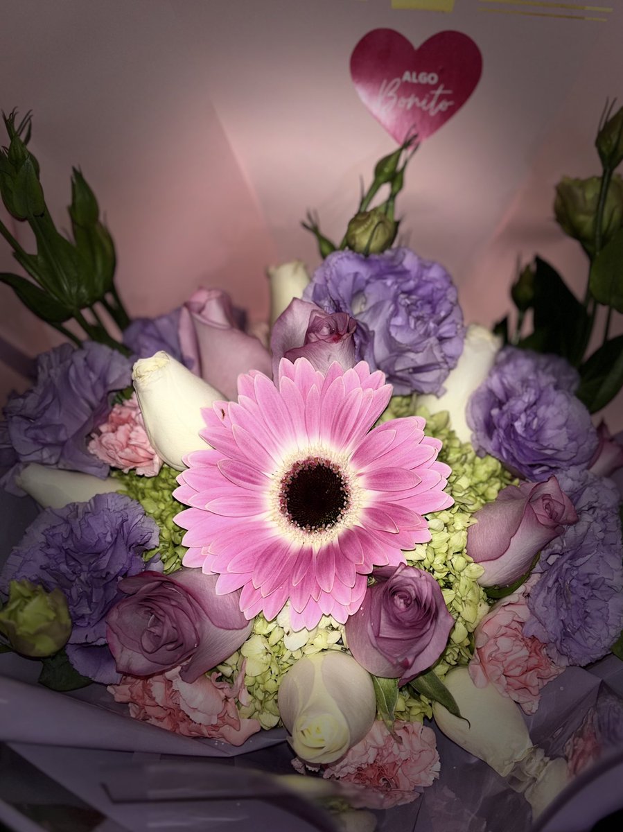 shiarxx's tweet photo. siempre me arma mis ramos de flores y me encanta el detalle de q siempre el papel sea morado (mi color favorito) https://t.co/dmCLCnjO4J