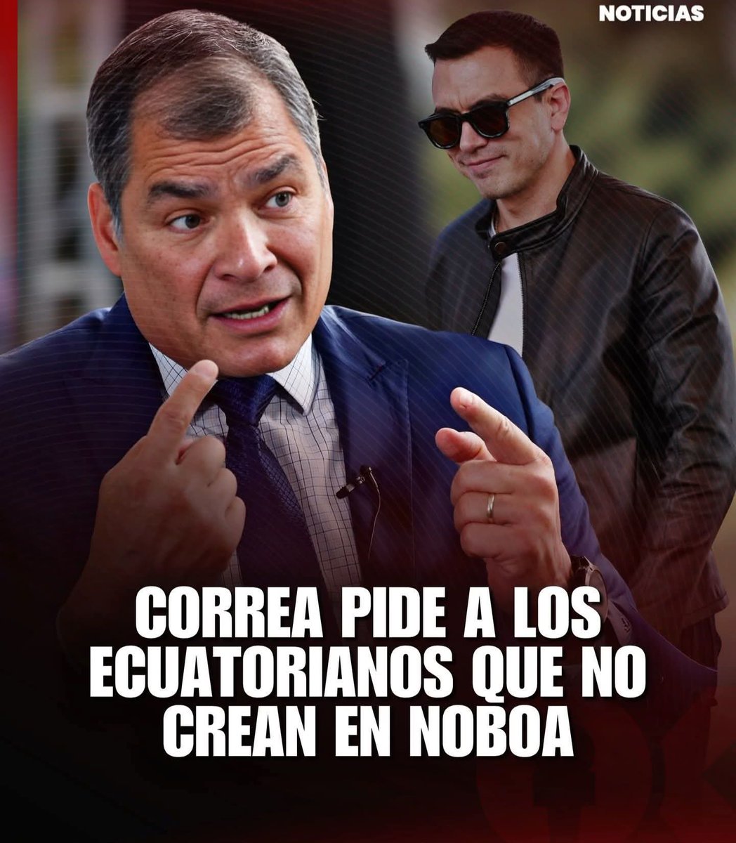 NO CREAN EN NOBOA. Así dice el peor mitomano del mundo, que sinverguenza y sínico es un delincuente prófugo que destruyó la economía de Ecuador, y se llevó una gran tajada y abandona a sus secuaces servidores y habla desde un ático y una red social, un cobarde, es Belga, no EC.