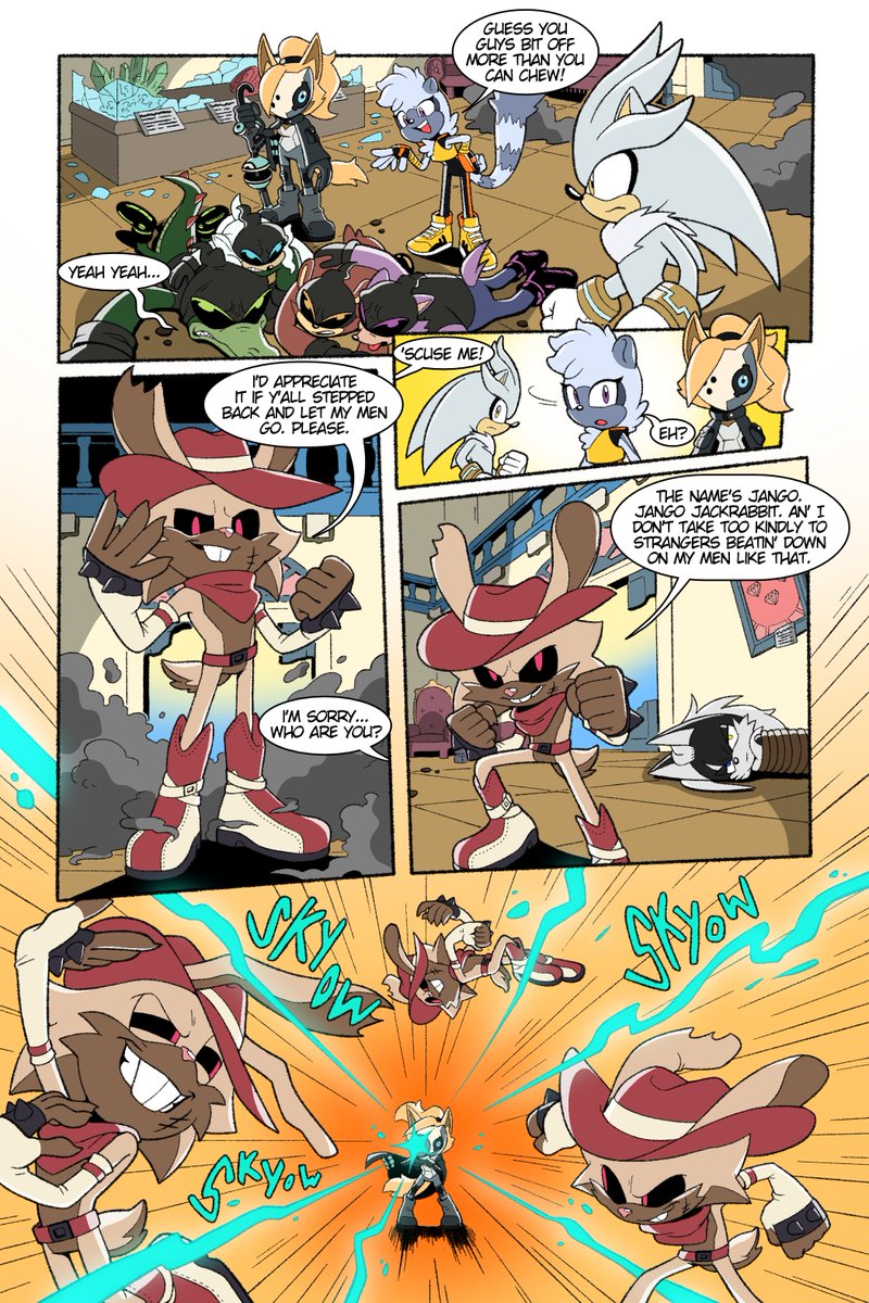 PhantomSqComic's tweet photo. Just as one threat is neutralized, another comes to the forefront. Is it finally enough to overwhelm our heroes??

We hope you enjoyed the first issue of Phantom Squad! See you around for Issue 2, coming soon!

#SonicTheHedgehog #IDWsonic #WhispertheWolf #TangleAndWhisper https://t.co/xJR7v38nML