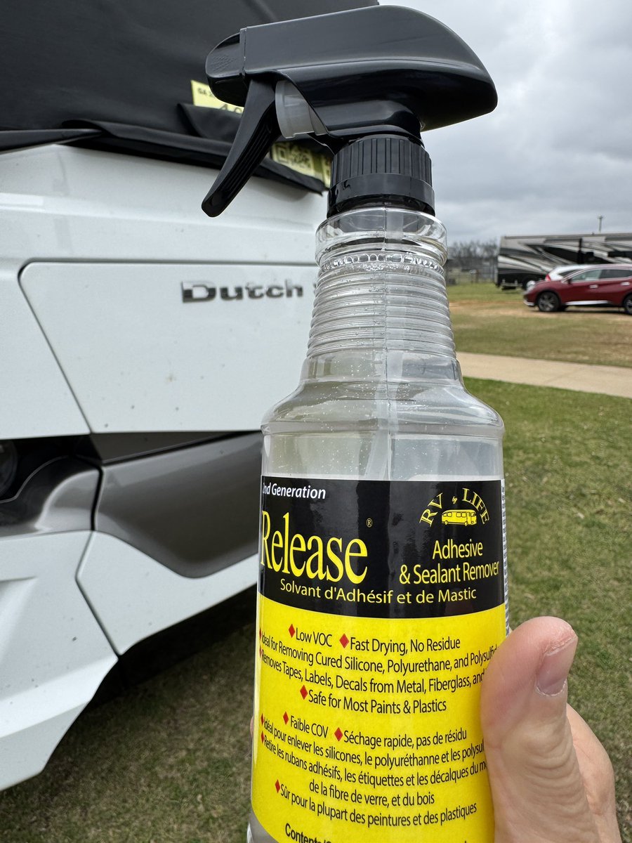 RVbyLIFE's tweet photo. Got a pesky vinyl sticker that won’t come off easily? Does it leave behind residue? Release it with our Release Adhesive and Sealant Remover! 🌟 Now in its second generation formula. https://t.co/fJs5rHfcnU