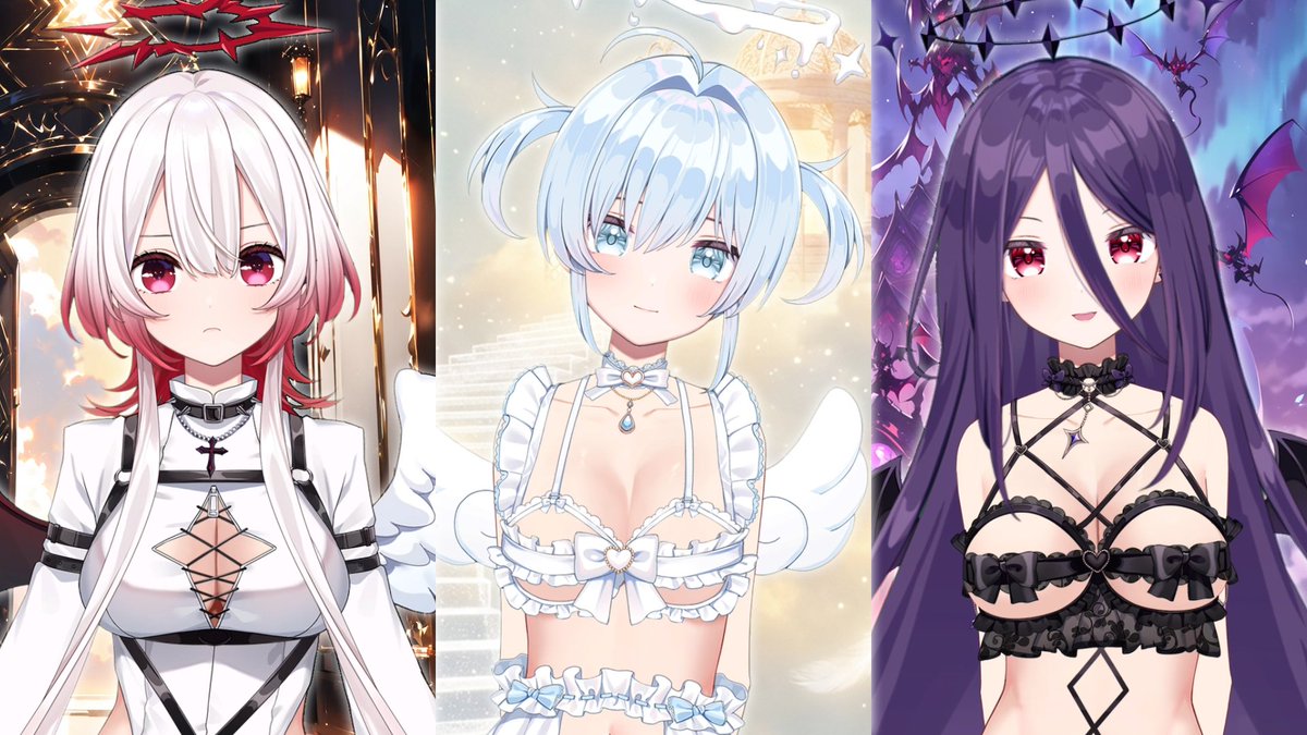 off_aimy_en's tweet photo. ✨New Release✨
【50% Discount for the first 10x Gacha!】
『Angelic Prayer &amp; Devil's Whisper』themed Aimy Box is out now!!😈👼🏻

25 new items are available including outfits, Cheki frames, and more!!
「Tell me which temptation will you give in to?」
#Aimy #Anime #animestyle https://t.co/ifZiDhl65c